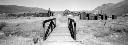 Bridge to ghost town - A wooden bridge to a ghost town