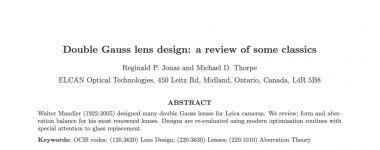 Double Gauss lens design.png - Double Gauss lens design: a review of some classics