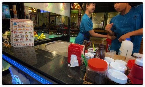 Playful Ice Cream Servers, Fried Ice Cream Roll Stand, Siem Reap, Cambodia.JPG