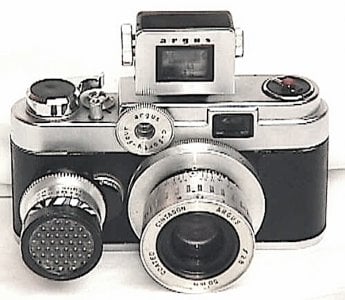 Argus C44R with selenium meter unit, 35mm:100mm finder attachment .jpg