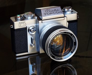 Beseler Topcon Super D with 58mm f:1.4 R.E. Auto Topcor lens.jpeg