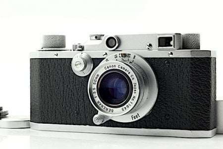 Canon S-!! of 1946-1949 %22Made in Occupied Japan%22 with 50mm f:3.5 collapsible Serenar lens.jpg